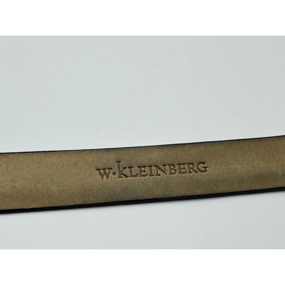 W. KLEINBERG LUXURY BLACK EMBOSSED LIZARD BELT 1/2” WIDE GOLD BUCKLE SIZE MEDIUM